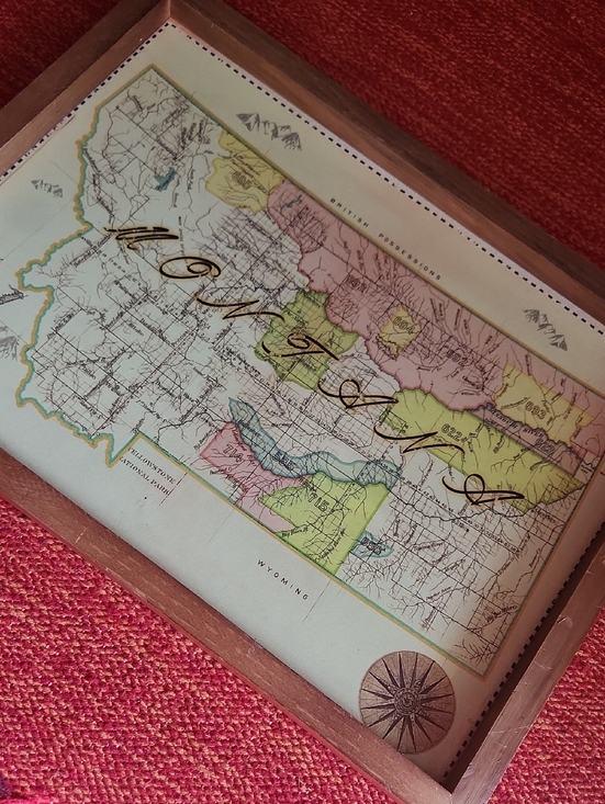 Other - Framed Vintage Wyoming Map Wall Art - Multicolor